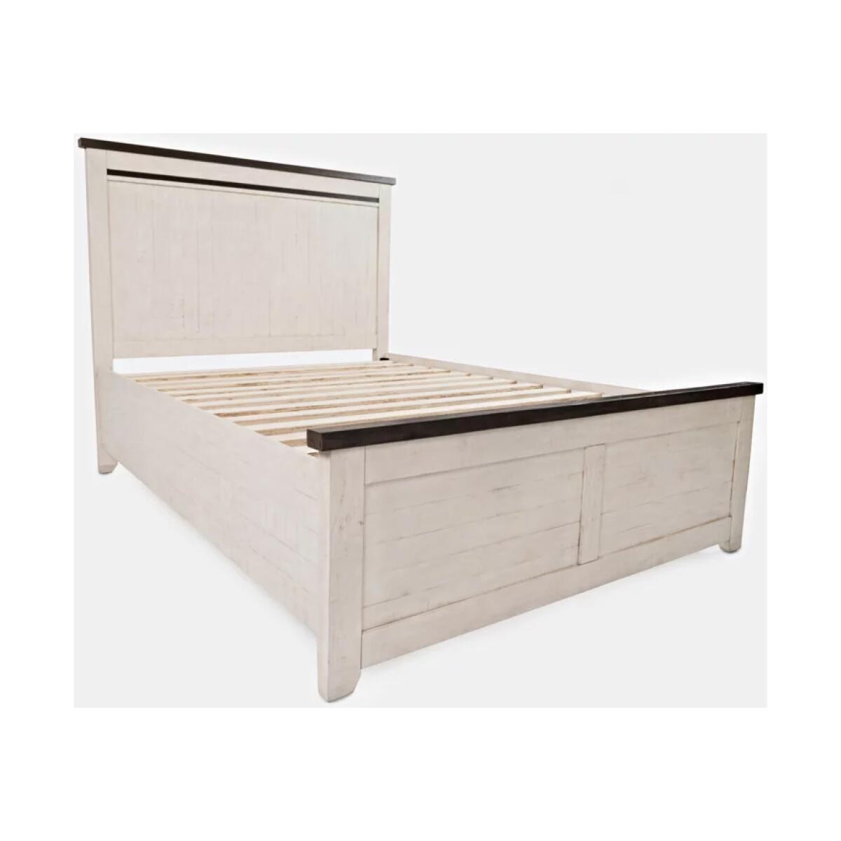 Madison County Queen Panel Bed Vintage White Finish Madison County Queen Panel Bed Vintage White Finish - Image 1