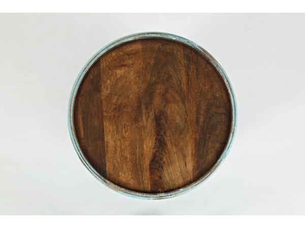 Archive Carved Drum Accent Table - Image 3