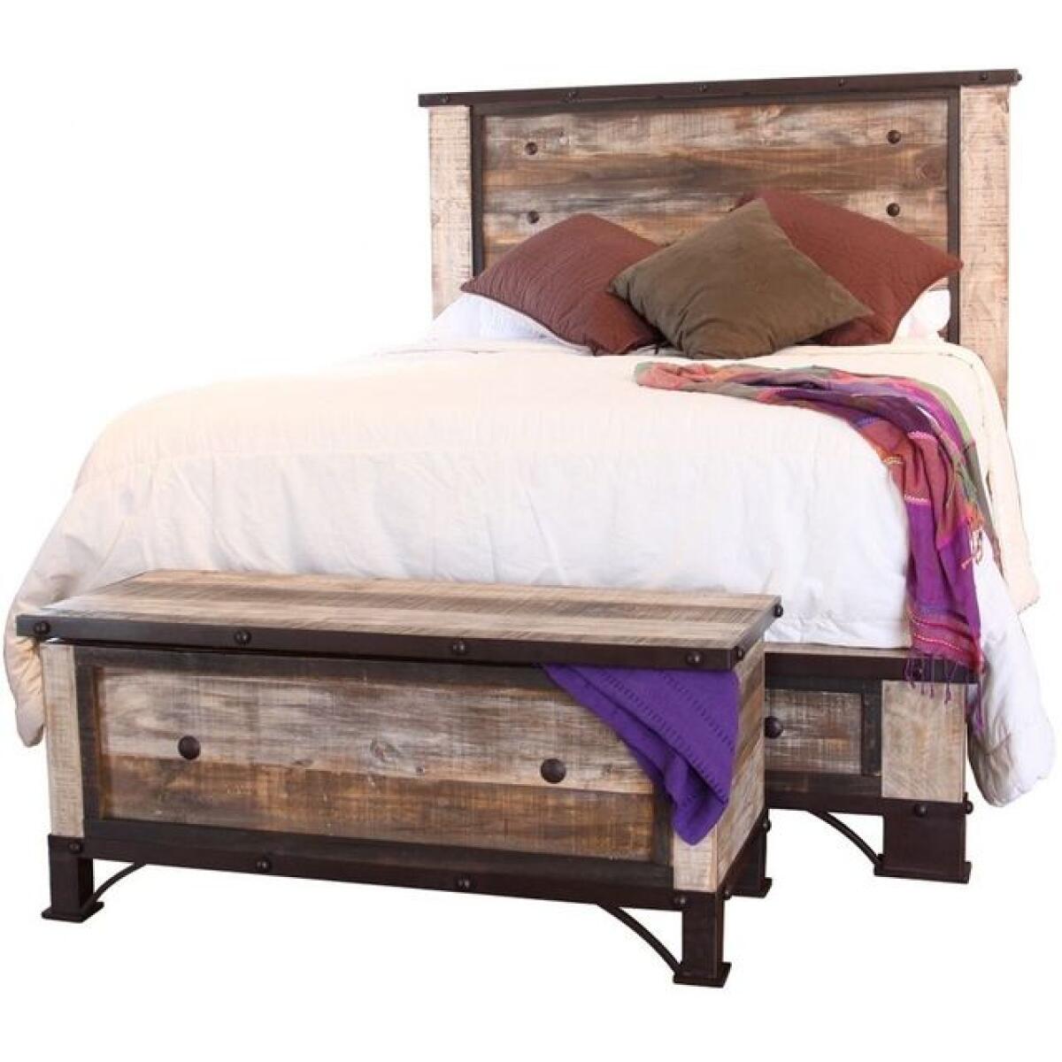 966 Antique Wood Queen Bed 966 Antique Wood Queen Bed - Image 1