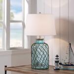 Montego Bay Seeded Glass and Netting With White Linen Shade - Image 2