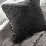 Attingham Full/Queen 7 Piece Quilt Set with Euro Shams and Throw Pillows- Black - Image 5