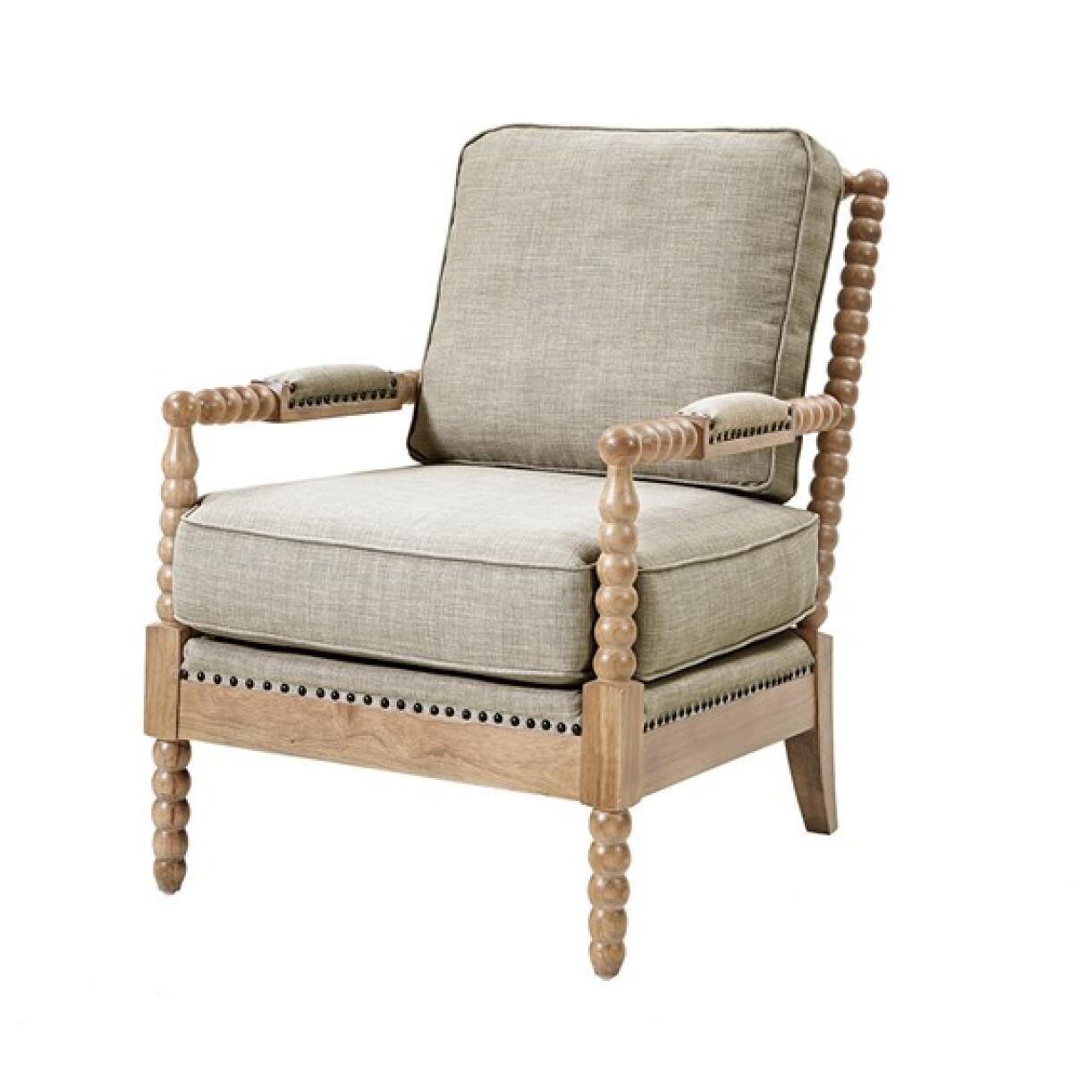 Donohue Accent Arm Chair- Light Grey/Camel Oak Donohue Accent Arm Chair- Light Grey/Camel Oak - Image 1