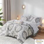 Serenity King Comforter Set with Cotton Bed Sheets- Taupe