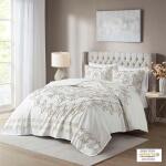 Violette King/Cal King 3 Piece Tufted Cotton Chenille Coverlet Set- Ivory/Taupe - Image 3