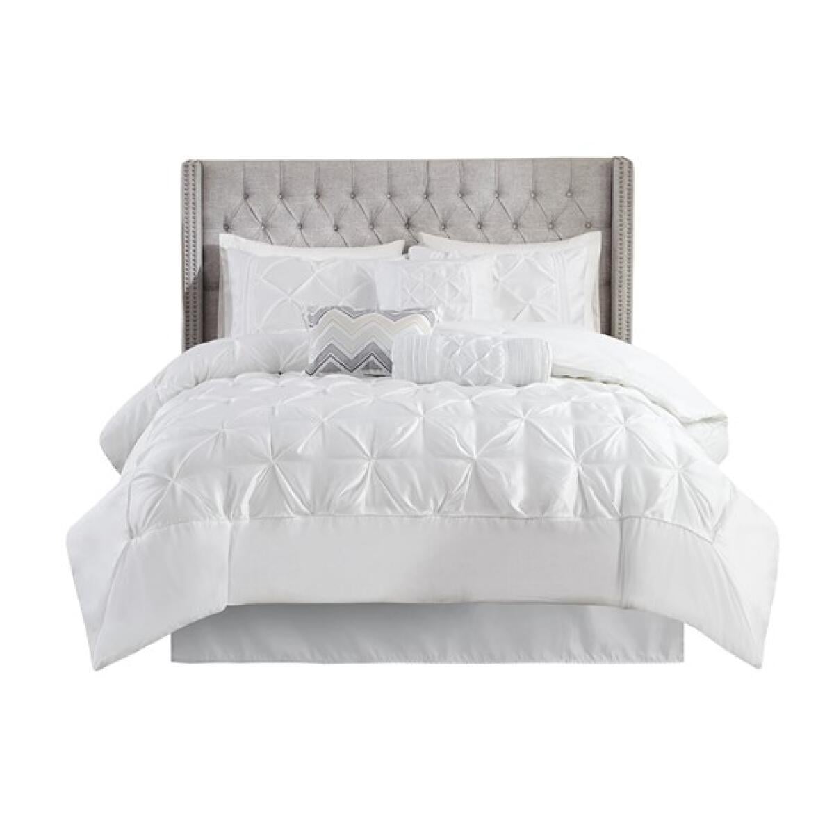 Laurel King 7 Piece Tufted Comforter Set- White Laurel King 7 Piece Tufted Comforter Set- White - Image 1