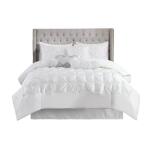 Laurel King 7 Piece Tufted Comforter Set- White