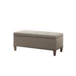 Shandra II Tufted Top Soft Close Storage Bench- Light Grey