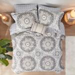 Serenity King Comforter Set with Cotton Bed Sheets- Taupe - Image 3