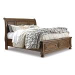 Flynnter Queen Sleigh Bed with 2 Storage Drawers