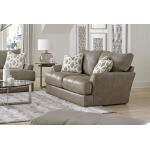 Prato Putty Leather Loveseat