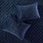 Harper King/Cal King 3 Piece Velvet Quilt Set- Navy - Image 4