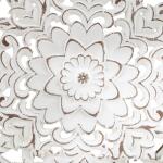 Medallion Trio Distressed White Floral 3-piece Carved Wood Wall Decor Set- Natural/White - Image 2