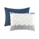 Mila 3 Piece Cotton Comforter Set with Chenille Tufting- Navy - Image 6