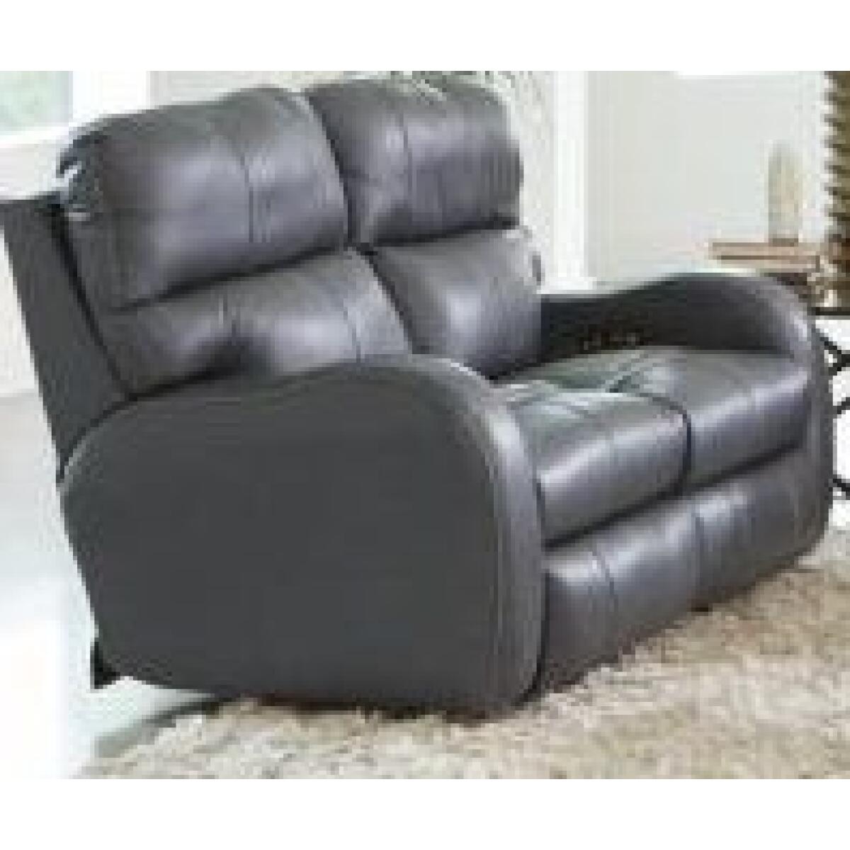 Angelo Gunmetal Reclining Loveseat with Power Adjustable Headrest Angelo Gunmetal Reclining Loveseat with Power Adjustable Headrest - Image 1