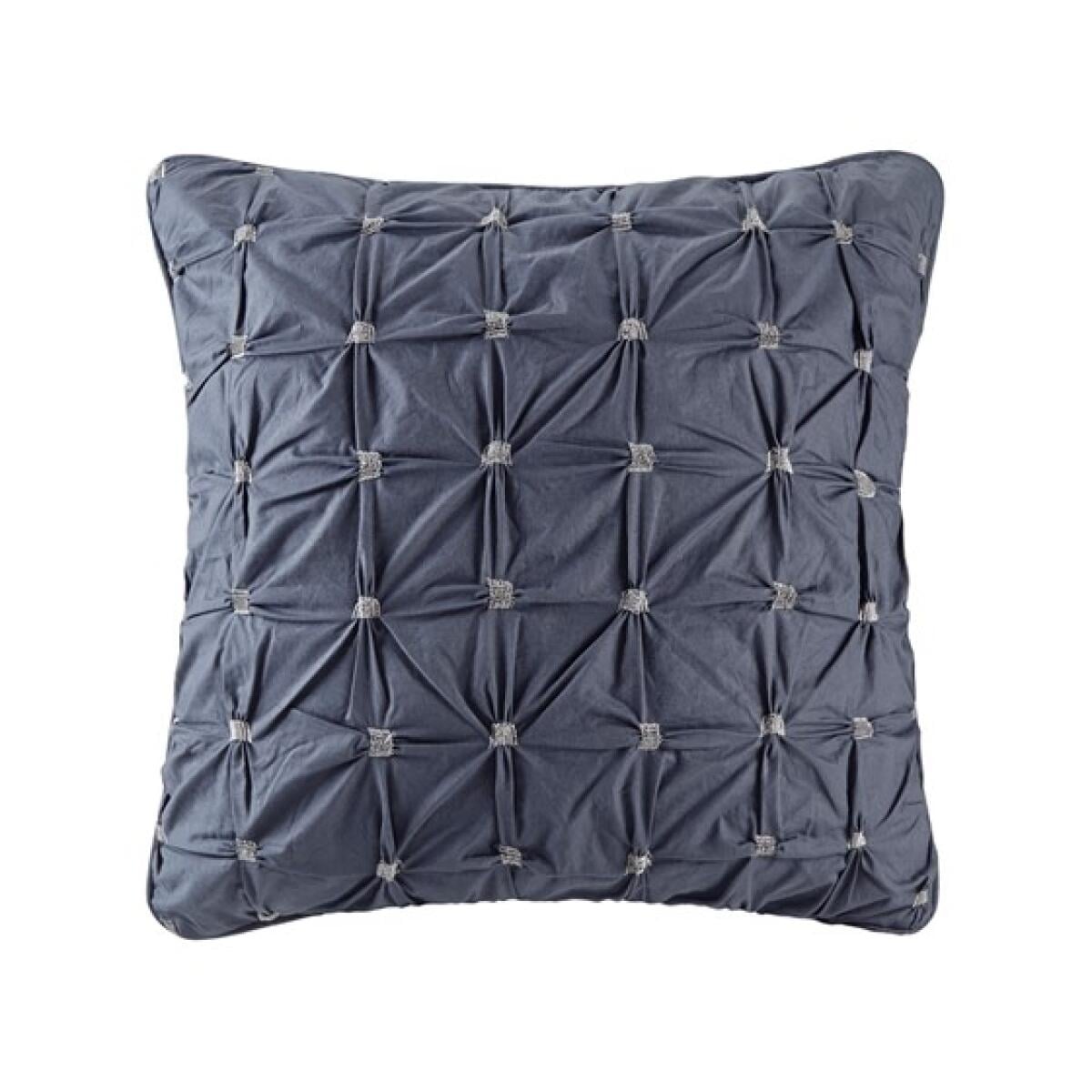 Jane Embroidered Euro Sham- Navy Jane Embroidered Euro Sham- Navy - Image 1