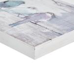 Perched Birds Hand Painted Wood Plank Panel Wall Decor- White/Grey - Image 3