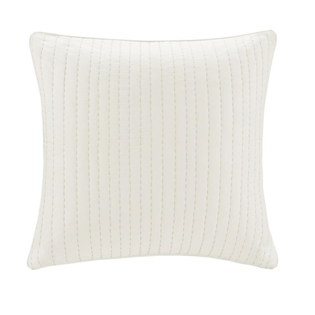 Camila Cotton Quilted Euro Sham- White Camila Cotton Quilted Euro Sham- White - Image 1