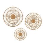 Ella Round Natural Fiber and Mirror 3-piece Wall Decor Set- Neutral - Image 4