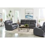 Angelo Gunmetal Reclining Loveseat with Power Adjustable Headrest - Image 2