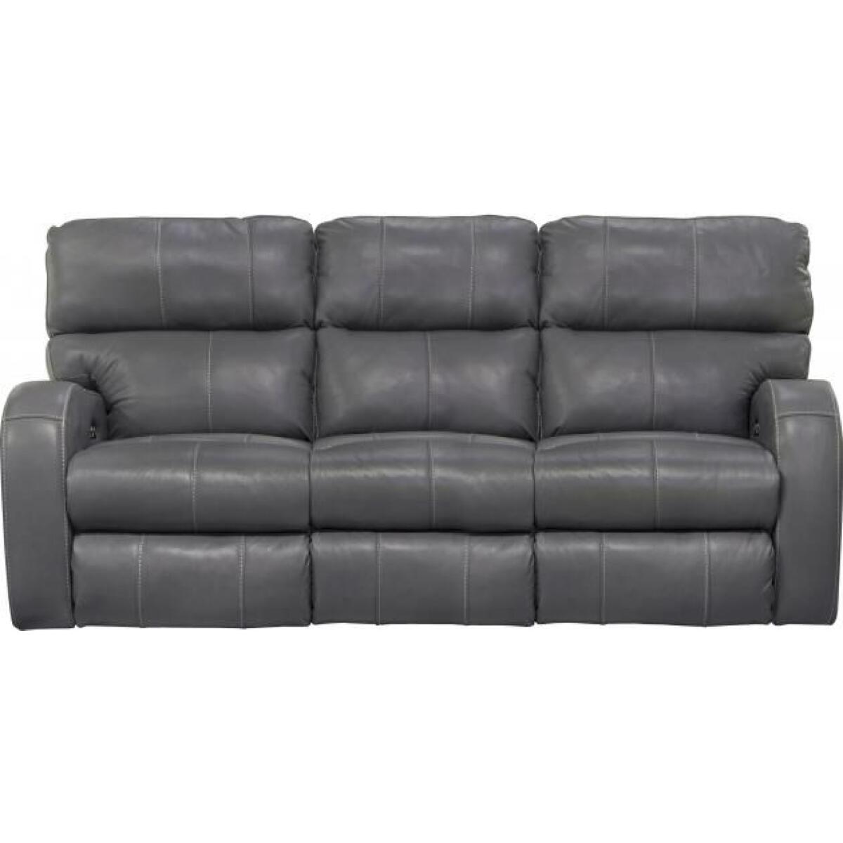 Angelo Gunmetal Reclining Sofa with Power Adjustable Headrest Angelo Gunmetal Reclining Sofa with Power Adjustable Headrest - Image 1