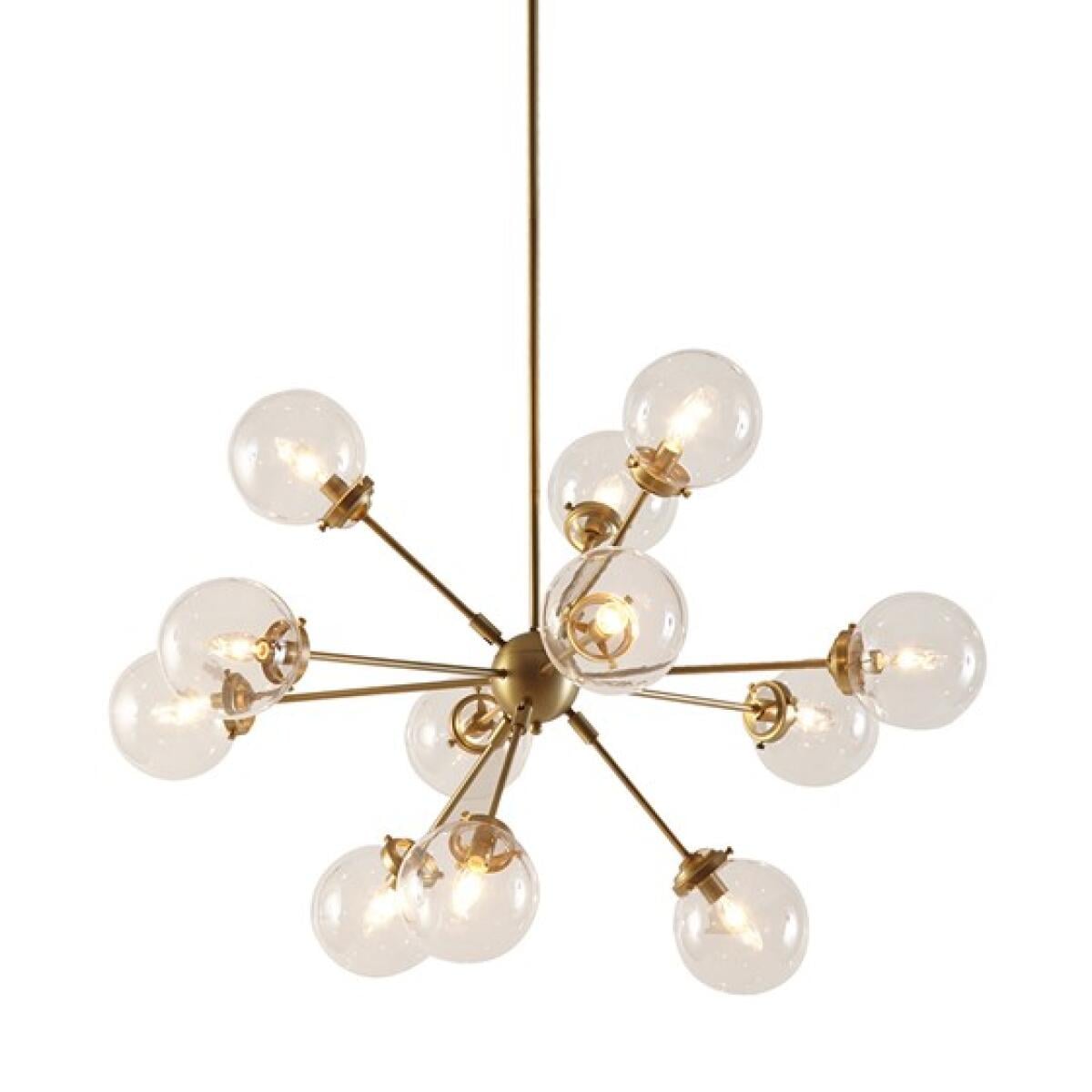 Paige 12-Light Chandelier with Oversized Globe Bulbs- Gold Paige 12-Light Chandelier with Oversized Globe Bulbs- Gold - Image 1