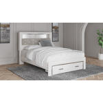 Altyra Queen Upholstered Bookcase Bed with Storage