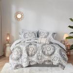 Serenity King Comforter Set with Cotton Bed Sheets- Taupe - Image 2