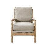 Donohue Accent Arm Chair- Light Grey/Camel Oak - Image 2