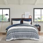 Mila 3 Piece Cotton Comforter Set with Chenille Tufting- Navy - Image 3