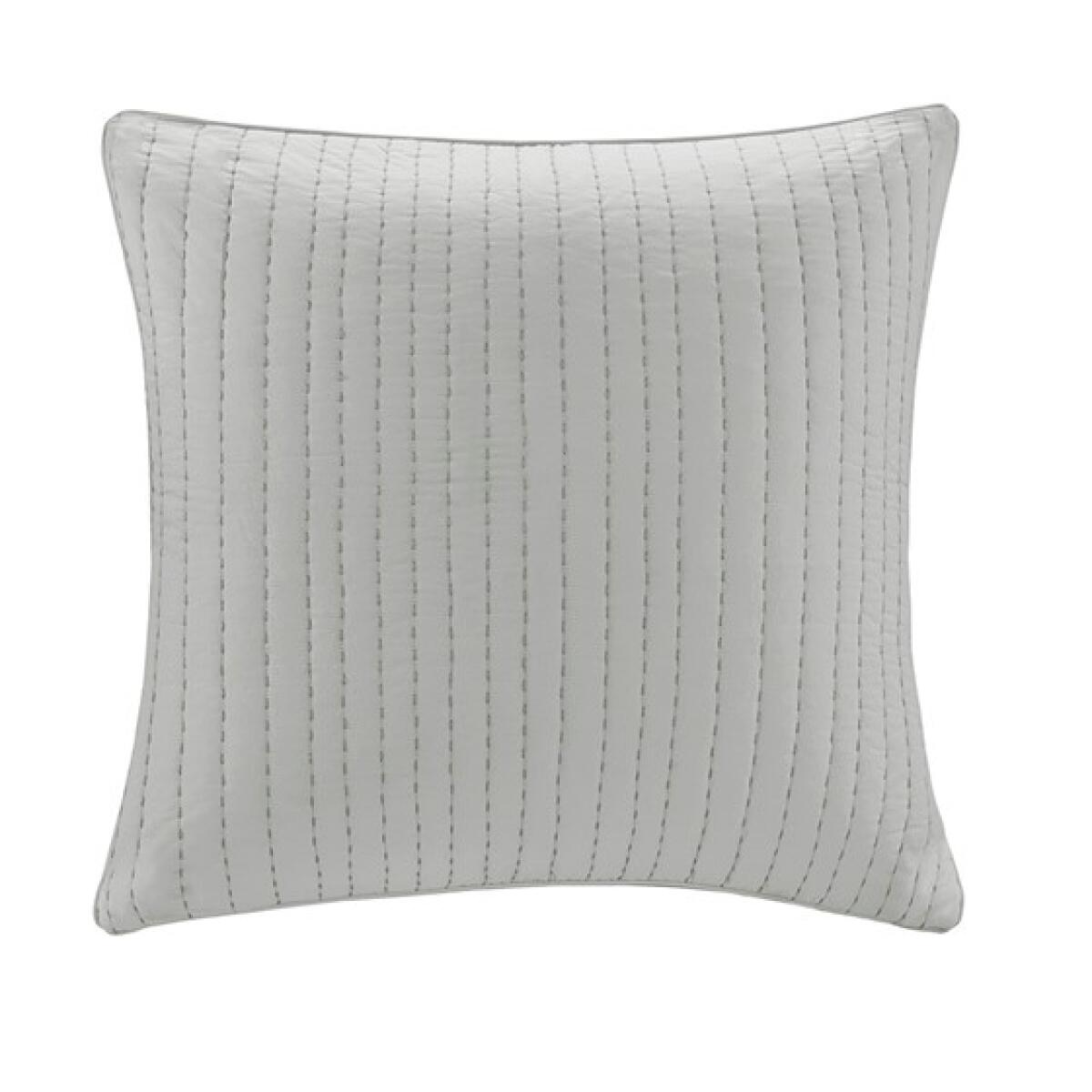 Camila Cotton Quilted Euro Sham- Grey Camila Cotton Quilted Euro Sham- Grey - Image 1