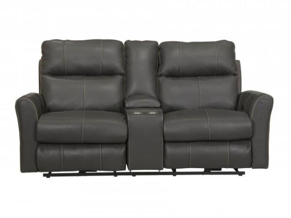 Fredda Power Headrest Power Lay Flat Recl Console Loveseat w/Zero Gravity