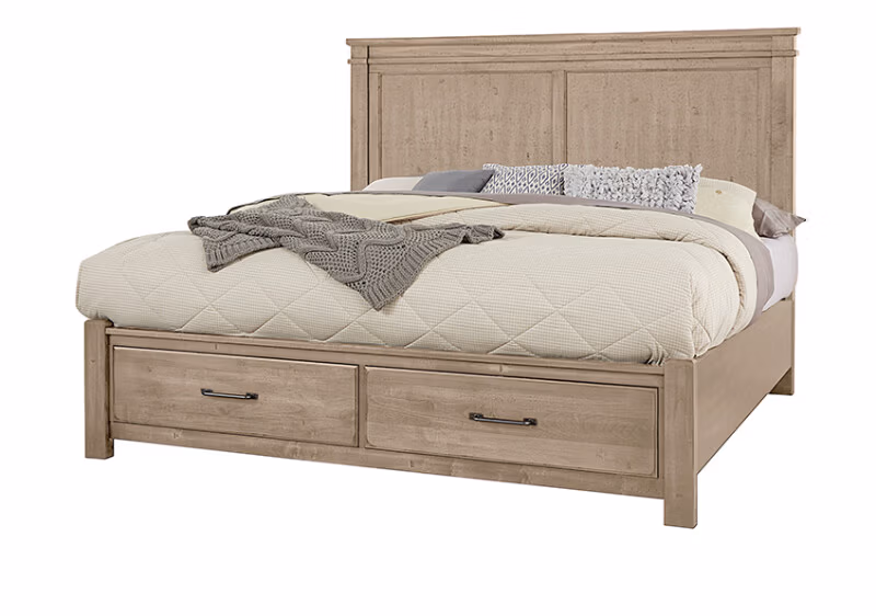 4d09e33dcd28cdec3312519898438f58 Cool Rustic Mansion Bed With Footboard Storage in Queen - 176-551-050B-502-555 - Image 1